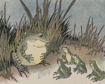 La Grenouille qui se veut faire aussi grosse que le Bœuf